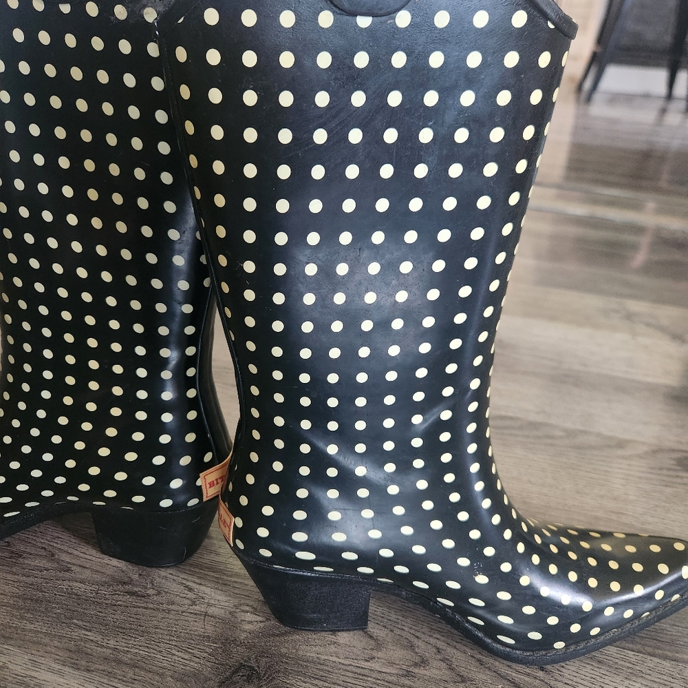 Brit and Bridle western cowboy polka dot rain boots - Picture 5 of 6